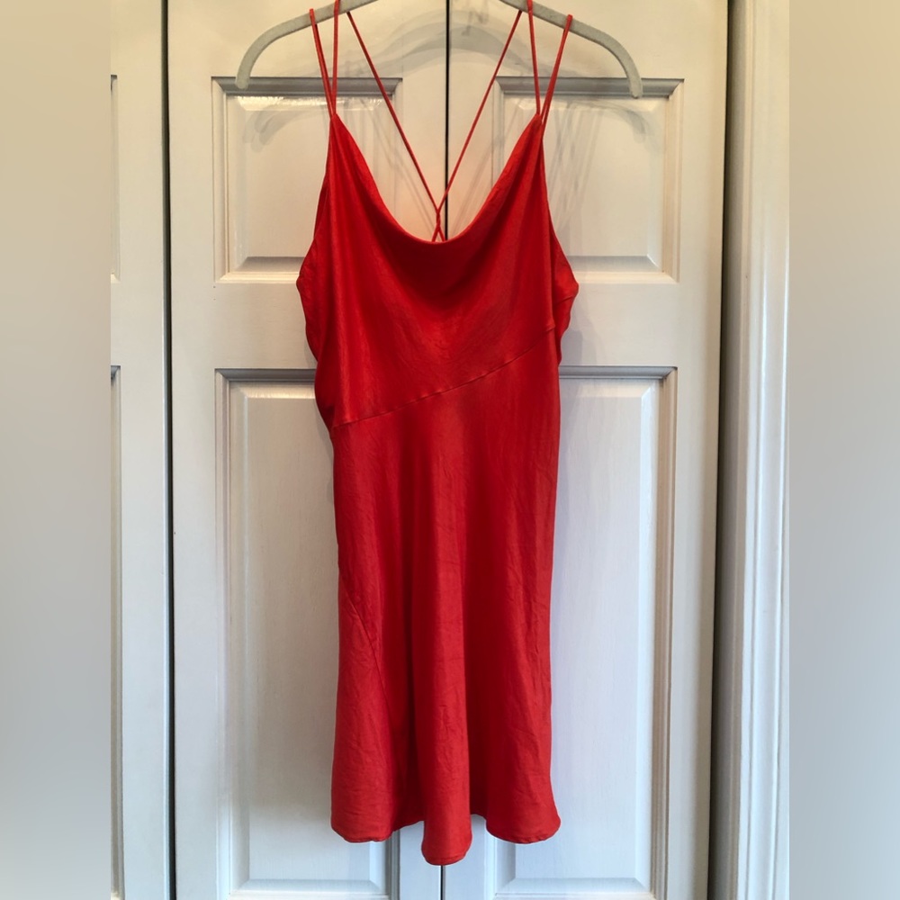 Zara orange slip dress with spaghetti straps, XL